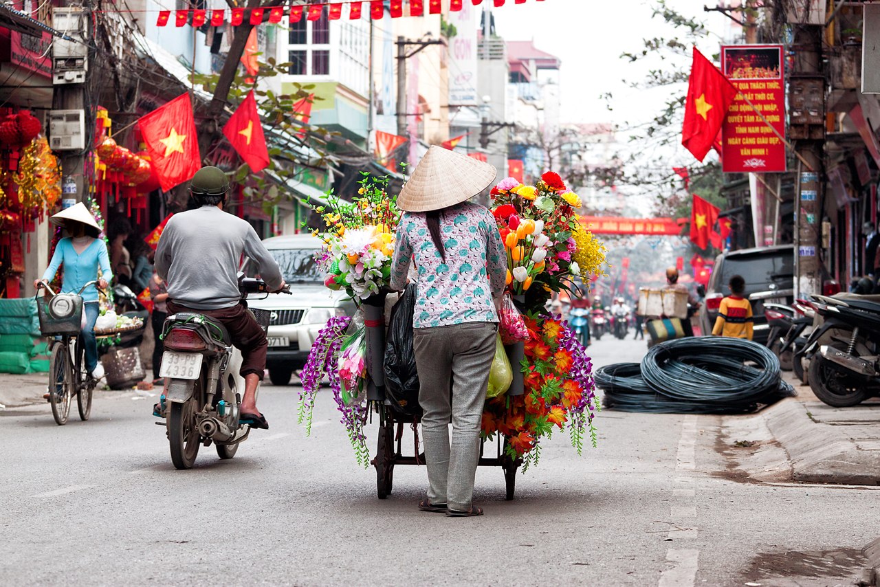 Christmas in Hanoi, the most evocative and enchanting city in Vietnam, illuminated by colorful lanterns.